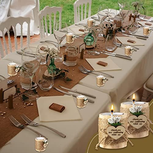 Treela 12 Pcs Wood Tealight Candle Holder Set