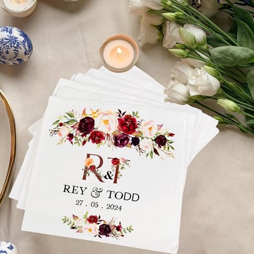 Luxury Personalized Napkins For Party Custom Printed Wedding Napkins