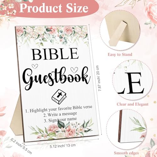 Geelin 19 Pcs Bible Guest Book Sign Set with Pens and Highlighters