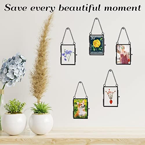 Landhoow 8 Pcs Double Glass Frame for Pressed Flowers