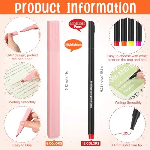 Geelin 19 Pcs Bible Guest Book Sign Set with Pens and Highlighters