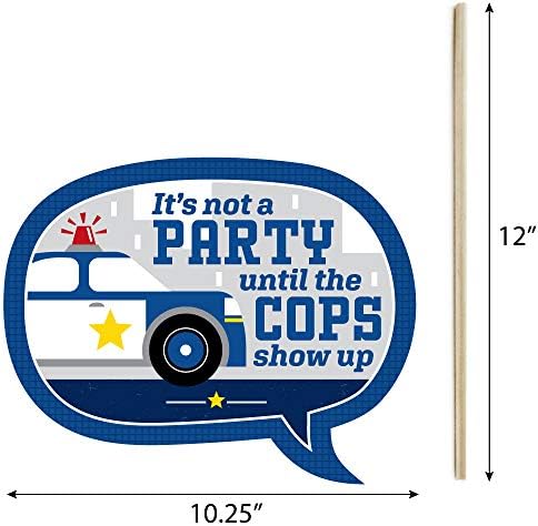 Big Dot Of Happiness Police Photo Booth Props Kit - 20 Count