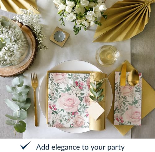 PAW Decor Linen Feel Napkins with Flatware Pocket 50 Count