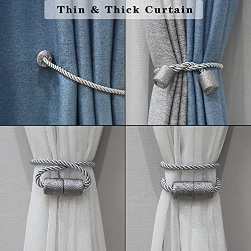 4 Pack Magnetic Curtain Holdbacks Modern Design for Windows Drapes