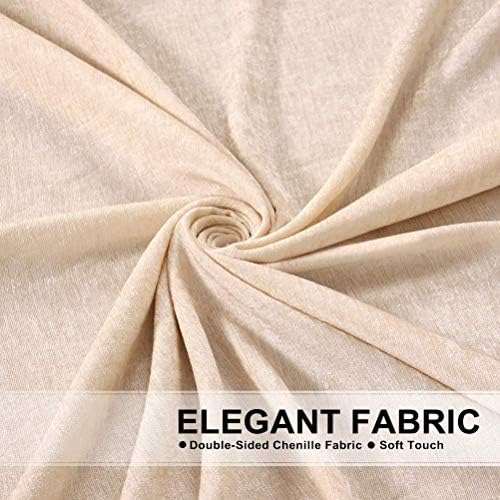 ELKCA Beige Chenille Valance for Living Room and Bedroom