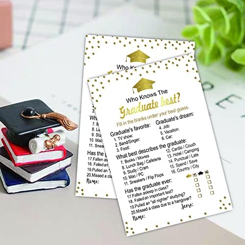 50 Pieces Graduation Party Game Cards for Fun and Engagement