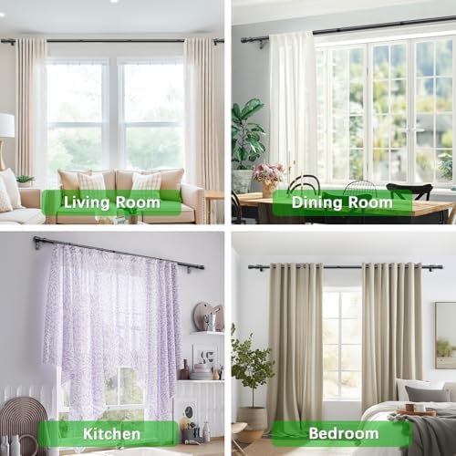 Adjustable Black Curtain Rods 32 to 96 Inches