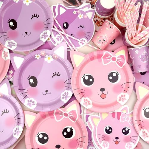Cat Birthday Party Supplies Set for 20 Guests