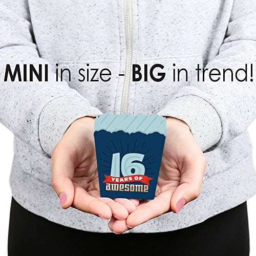 Big Dot of Happiness Boy 16th Birthday Candy Boxes Set of 12
