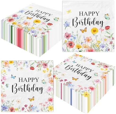48Pcs Wildflower Napkins for Spring Parties