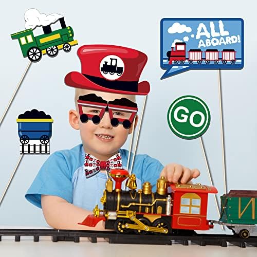 25 Pc Train Photo Booth Props for Parties and Events