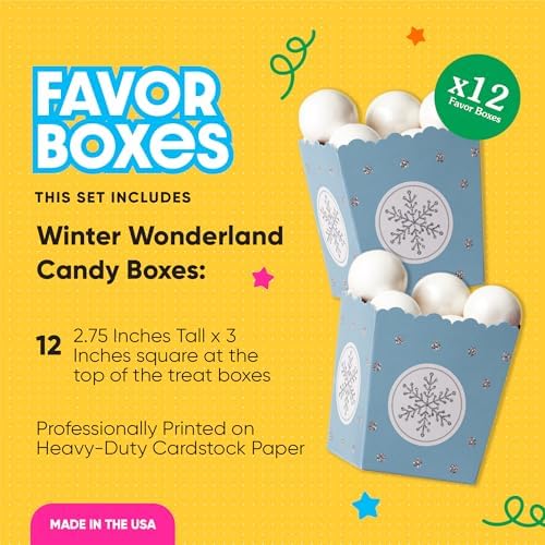 Big Dot of Happiness Winter Wonderland Party Favor Boxes Set of 12