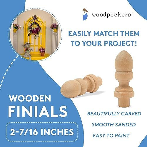 Small Wood Finials 2-716 Inch Pack of 12 by Woodpeckers
