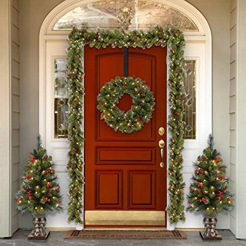 Adjustable Wreath Hanger for Front Door and Hooks Organizer