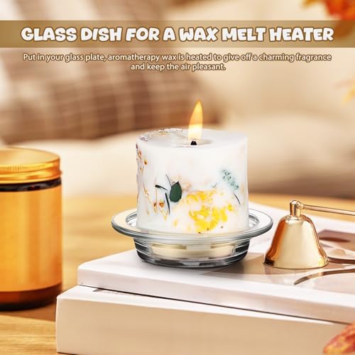 2Pcs Replacement Wax Warmer Tray Glass for Melter Lamp Oil Burner Candle