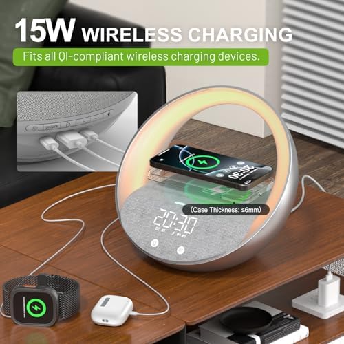Bluetooth Alarm Clock with Sunrise Simulation and Night Light