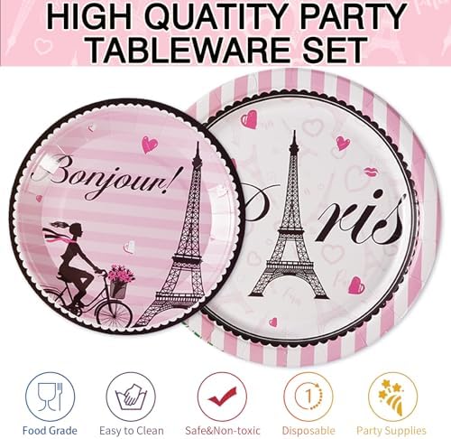 Grencian Paris Eiffel Tower Plates Party Set 24Pcs