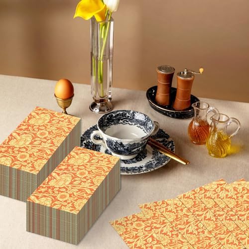 Vintage Floral Paper Napkins Set 80PCS