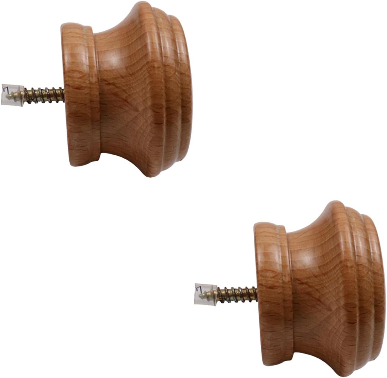 Antrader Wood Curtain Rod Finials Pack of 2