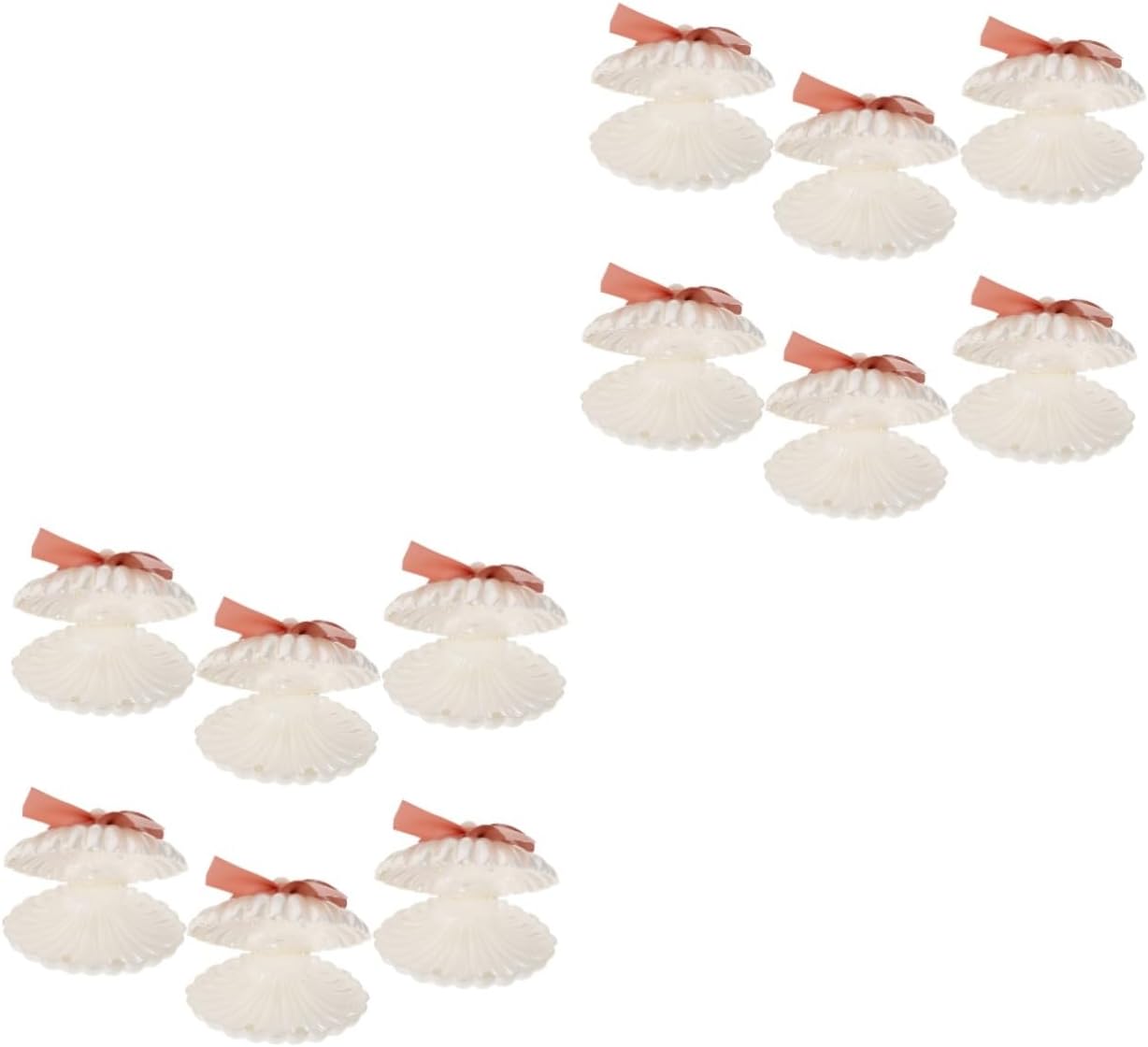 PRETYZOOM 12pcs Seashell Candy Boxes with Ribbons for Weddings and Parties