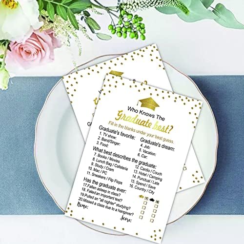 50 Pieces Graduation Party Game Cards for Fun and Engagement