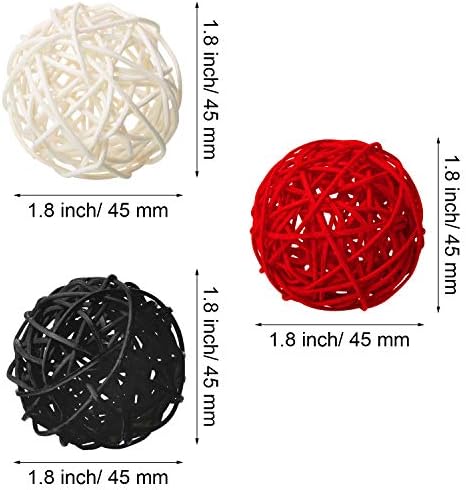 Yaomiao 15 Piece Wicker Rattan Decorative Orbs