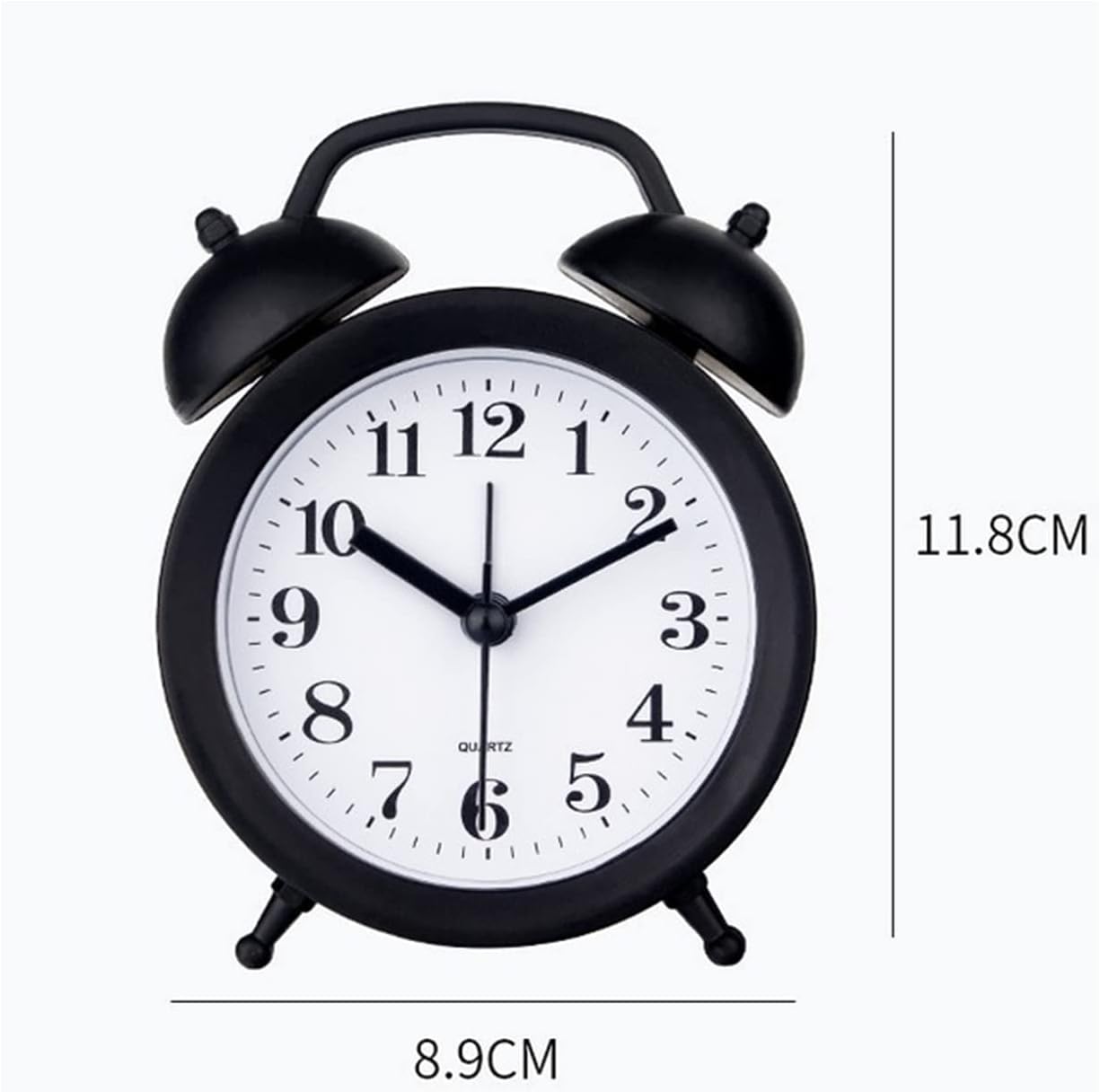TXY Kids Alarm Clock Pink Battery Operated Mini Analog Round Bedside Desk Clock
