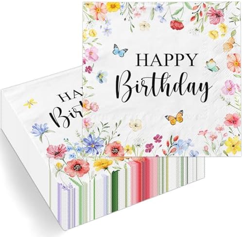 48Pcs Wildflower Napkins for Spring Parties