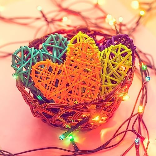 MECCANIXITY 8Pcs Heart Shaped Rattan Decorative Balls