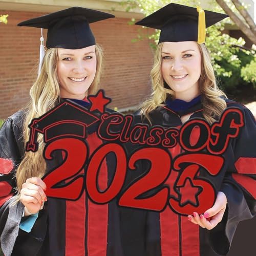 Class of 2025 Wooden Sign with Red Design