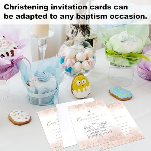 Baptism Invitations Cards with Envelopes Set