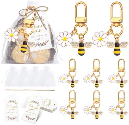 30 Piece Bee Daisy Keychain Wedding Favor Pack