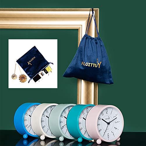 Super Silent Metal Alarm Clock with Night Light Pink