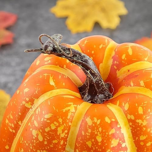 Ywlake 16 Pcs Artificial Pumpkin Fall Decor Set