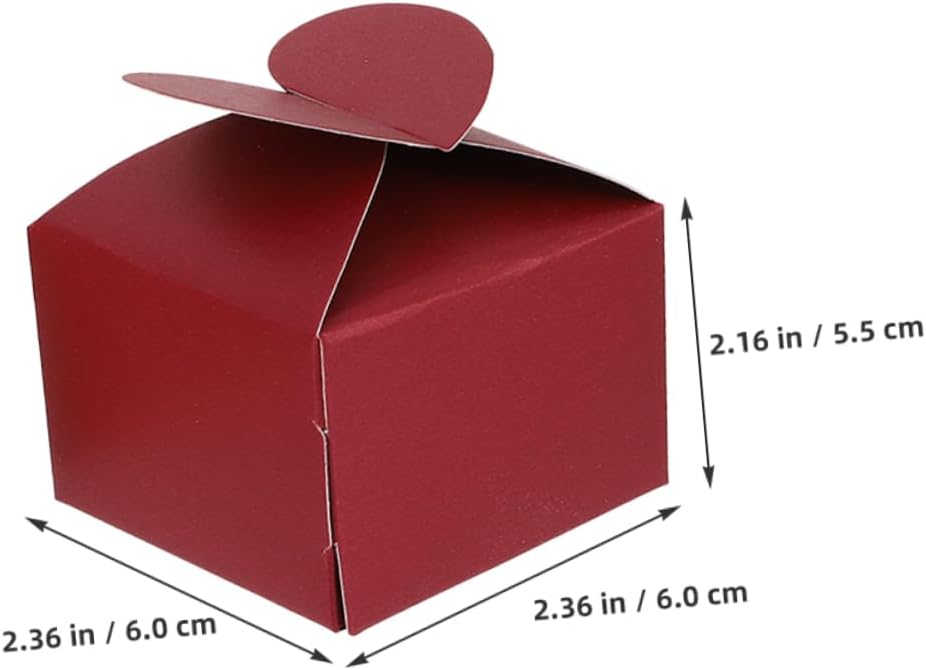 KOMBIUDA 100pcs Heart Shaped Candy Favor Boxes for Weddings and Parties