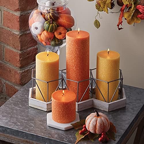 Root Candles Unscented Premium Beeswax Pillar Candles 3x9-Inch Butterscotch