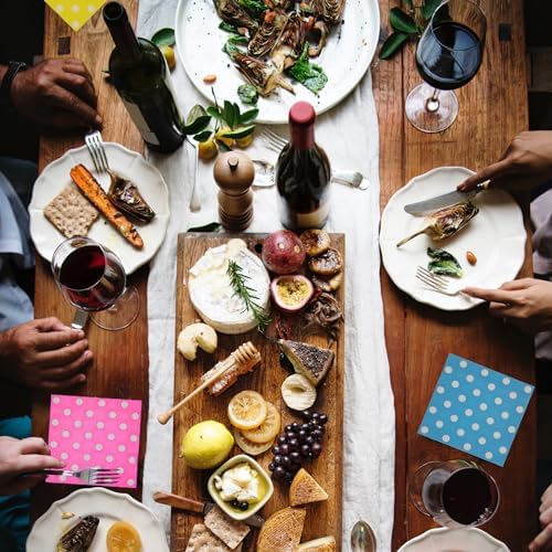 Jagrove 120 Pack Cocktail Napkins with Polka Dots