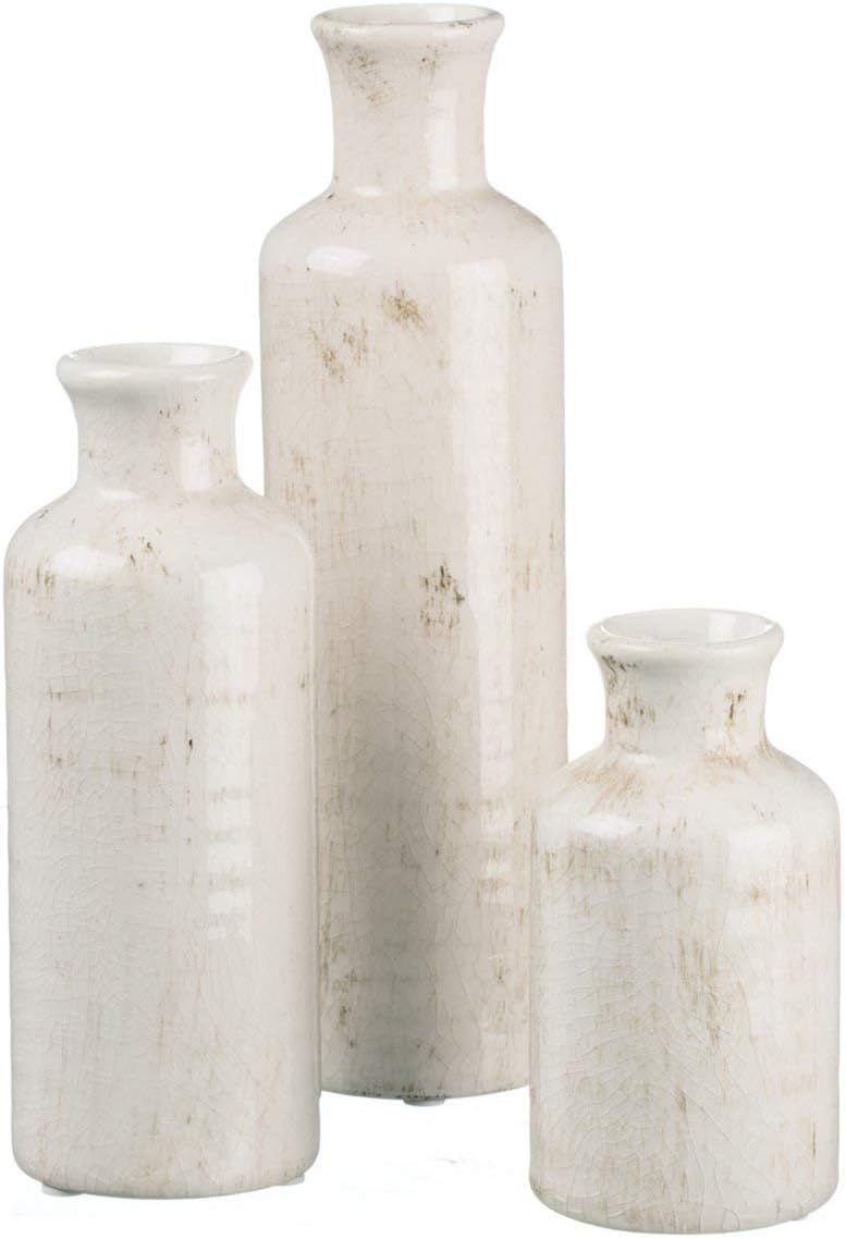 Sullivans White Ceramic Vase Set for Home Decor