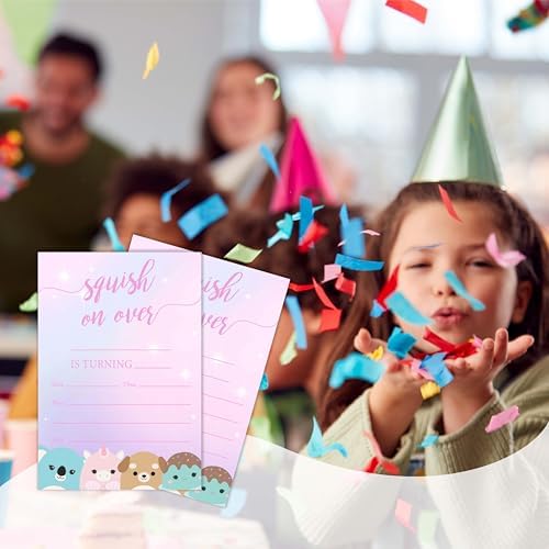 Squish Birthday Invitations with Envelopes Pack of 20 4x6