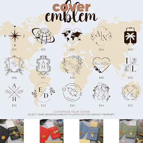 Custom Wedding Invitation Set with Wax Seal - Passport Style