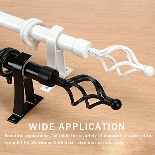 ECESLENT Window Treatment Finials 4PCS Black