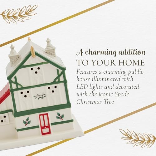 Spode Miniature Figural LED Christmas Village Public House