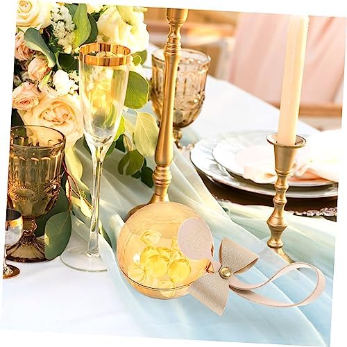 PRETYZOOM 4pcs Transparent Favor Boxes for Weddings and Parties