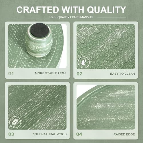 EOSAHR Farmhouse Green Wood Riser for Home Decor
