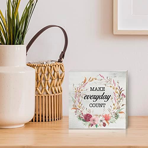 Inspirational Make Everyday Count Wood Box Sign Decor