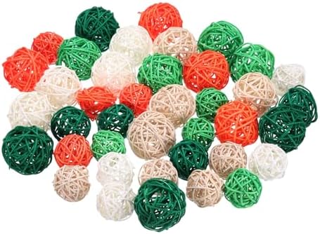 Uxcell Wicker Rattan Balls 40 Pcs Decorative Vase Fillers