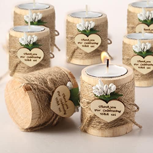 Treela 12 Pcs Wood Tealight Candle Holder Set