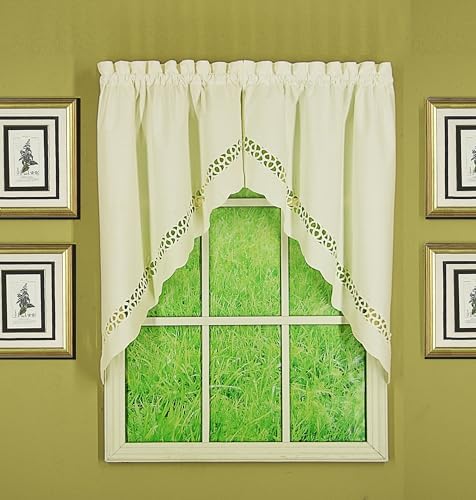 Todays Curtain Hellina Tapework Swag 38 Ecru 60 W x 38 L