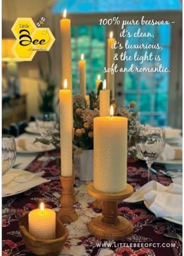 Little Bee of CT Hand Rolled Beeswax Pillar Candle