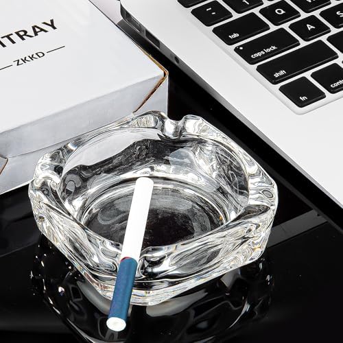 Glass Ashtray Square Transparent Elegant Home Use